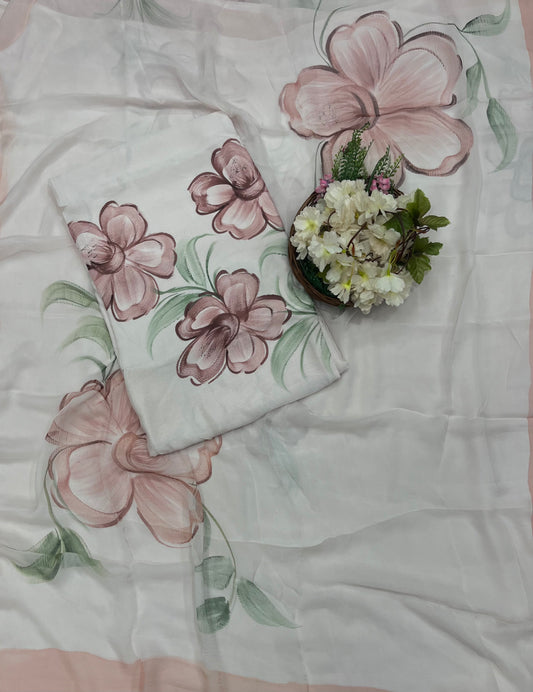 211A Chinon Powder Pink Suit Fabric/ CKC Hand Painted Suits