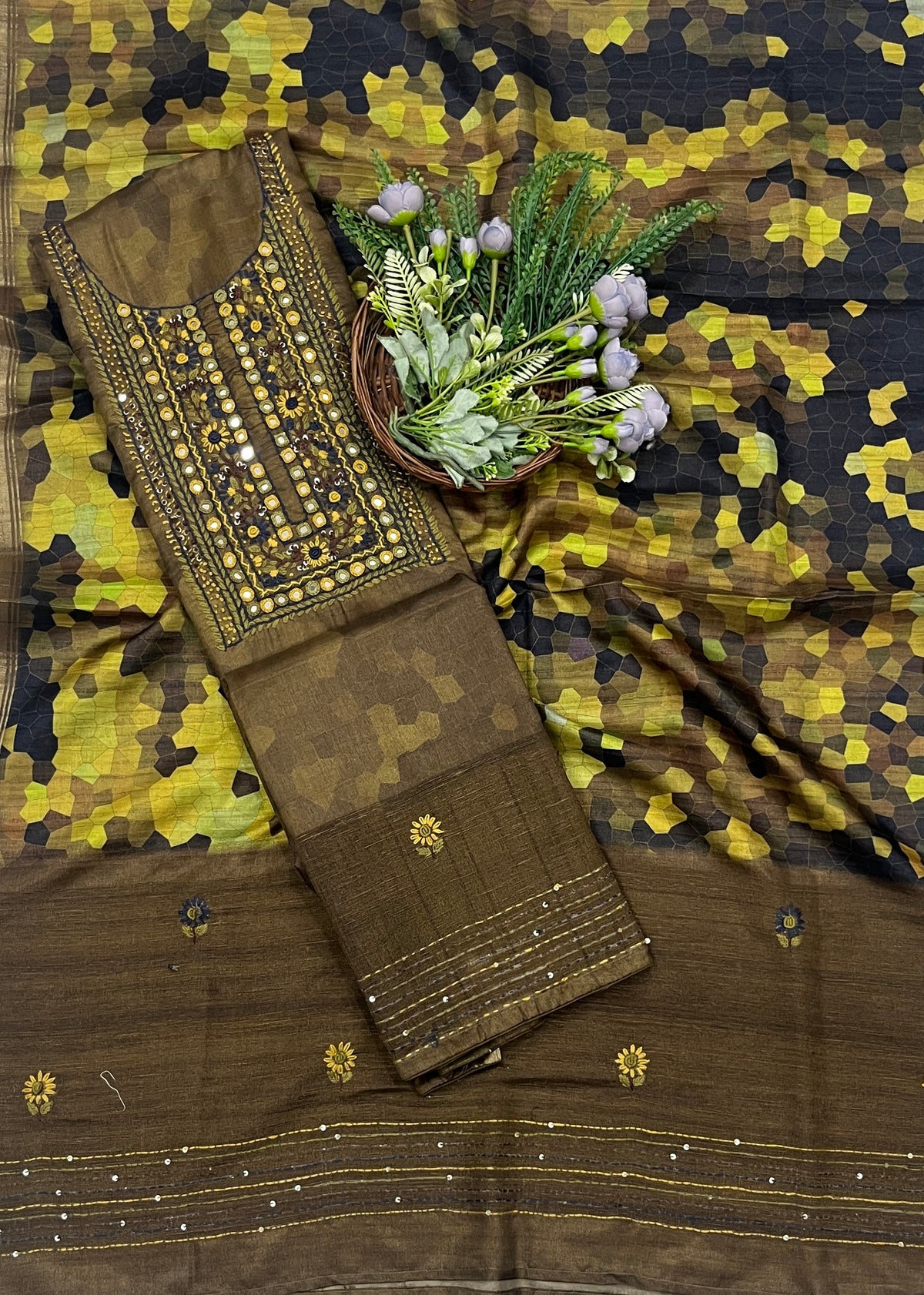 225C Tassar Cotton Dusty Mustard Suit Fabric/ CKC Tassar Suits