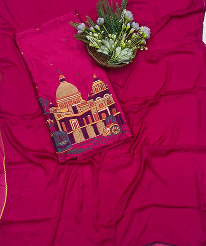 221C Silk Hot Pink Suit Fabric / CKC Partywear Collection