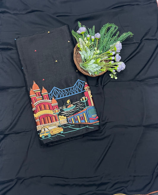 222C Silk Black Suit Fabric / CKC Partywear Collection