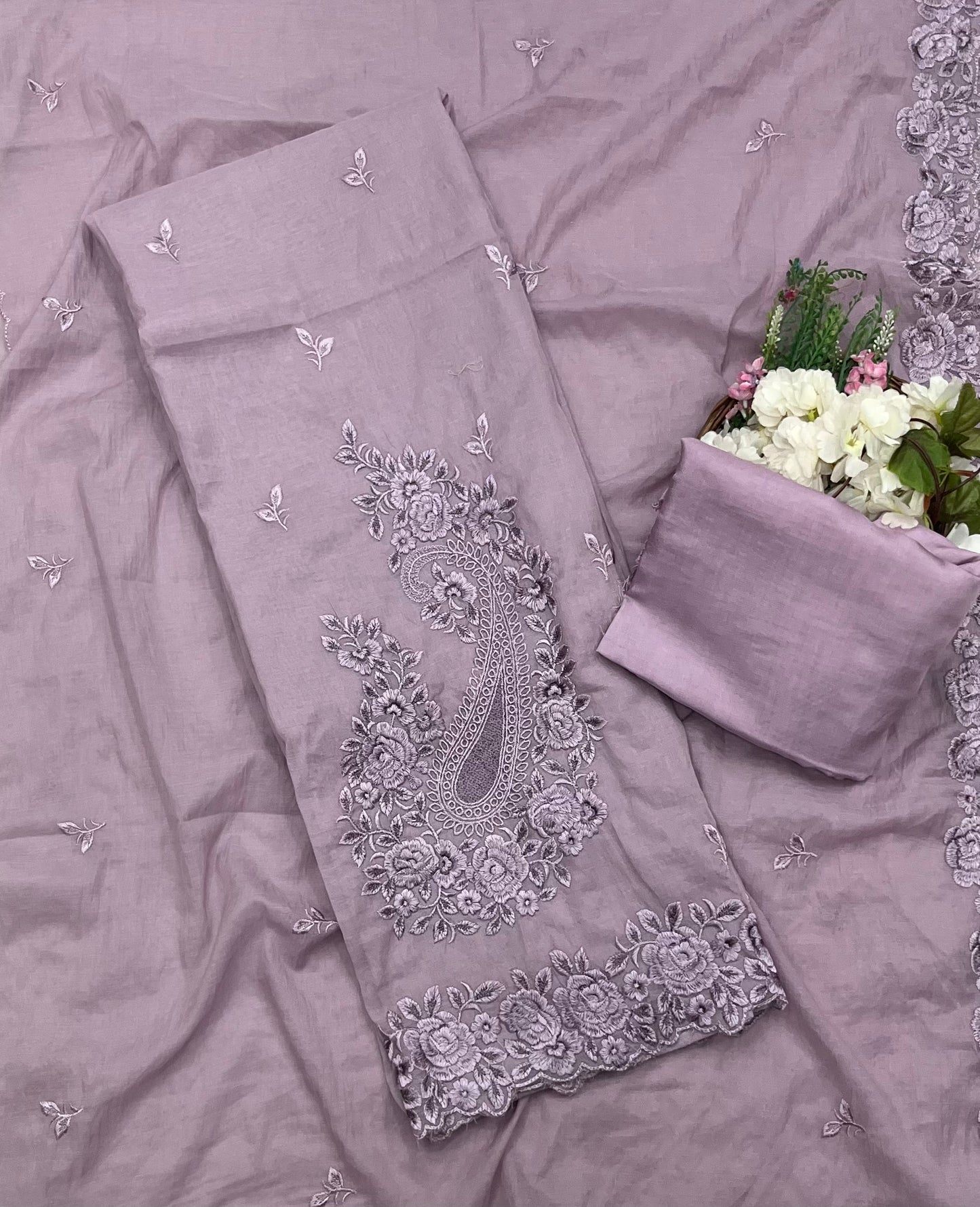 164A  Mul Cotton Light Lilac Suit Fabric/ CKC Mul Cotton