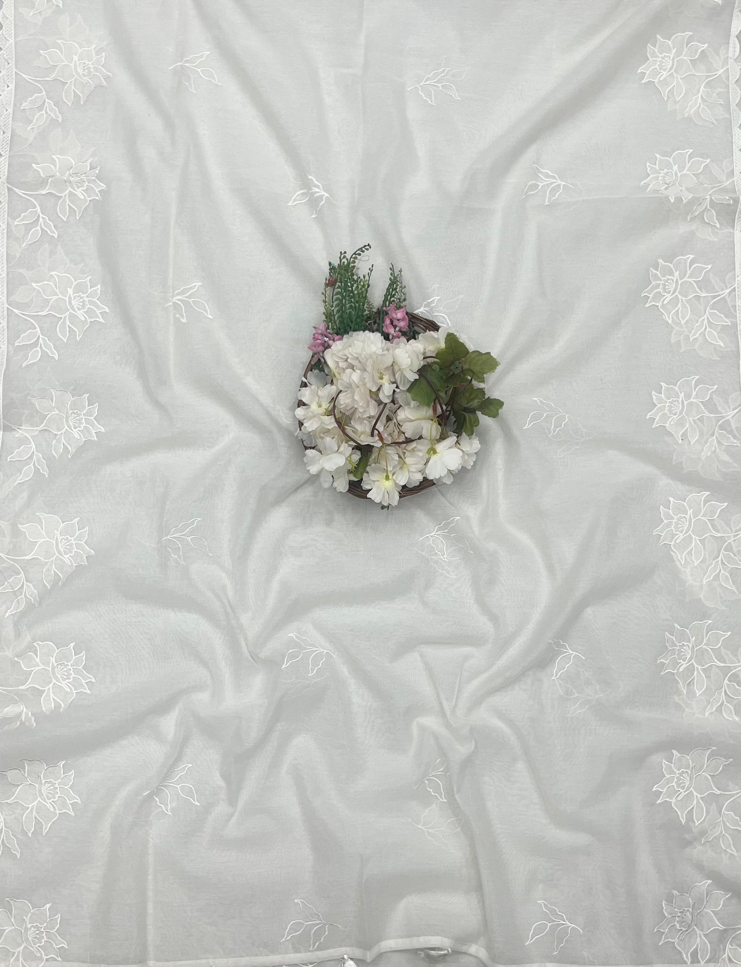 150A  Mul Cotton Cream Suit Fabric/ CKC Mul Cotton