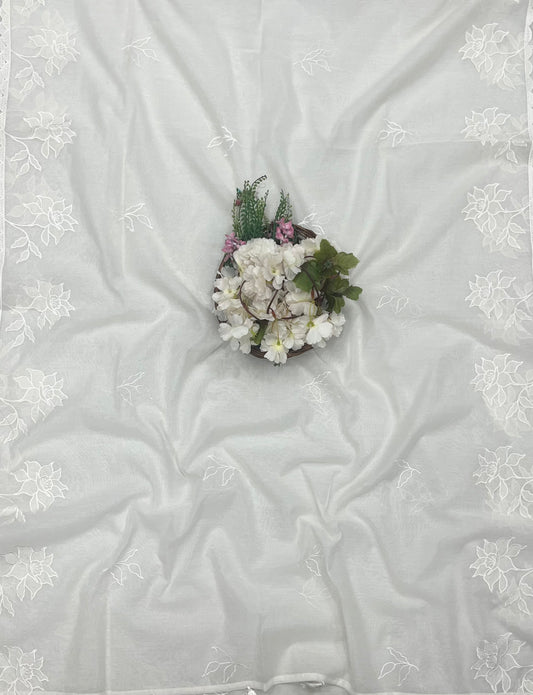 150A  Mul Cotton Cream Suit Fabric/ CKC Mul Cotton