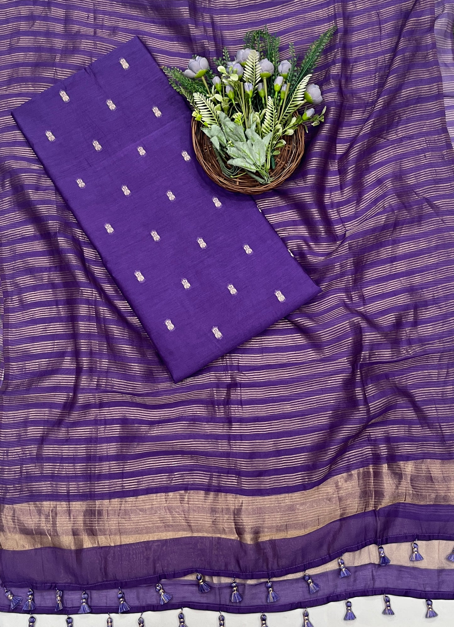 285C Pure Mul Cotton Purple Suit Fabric / CKC Mul Cotton