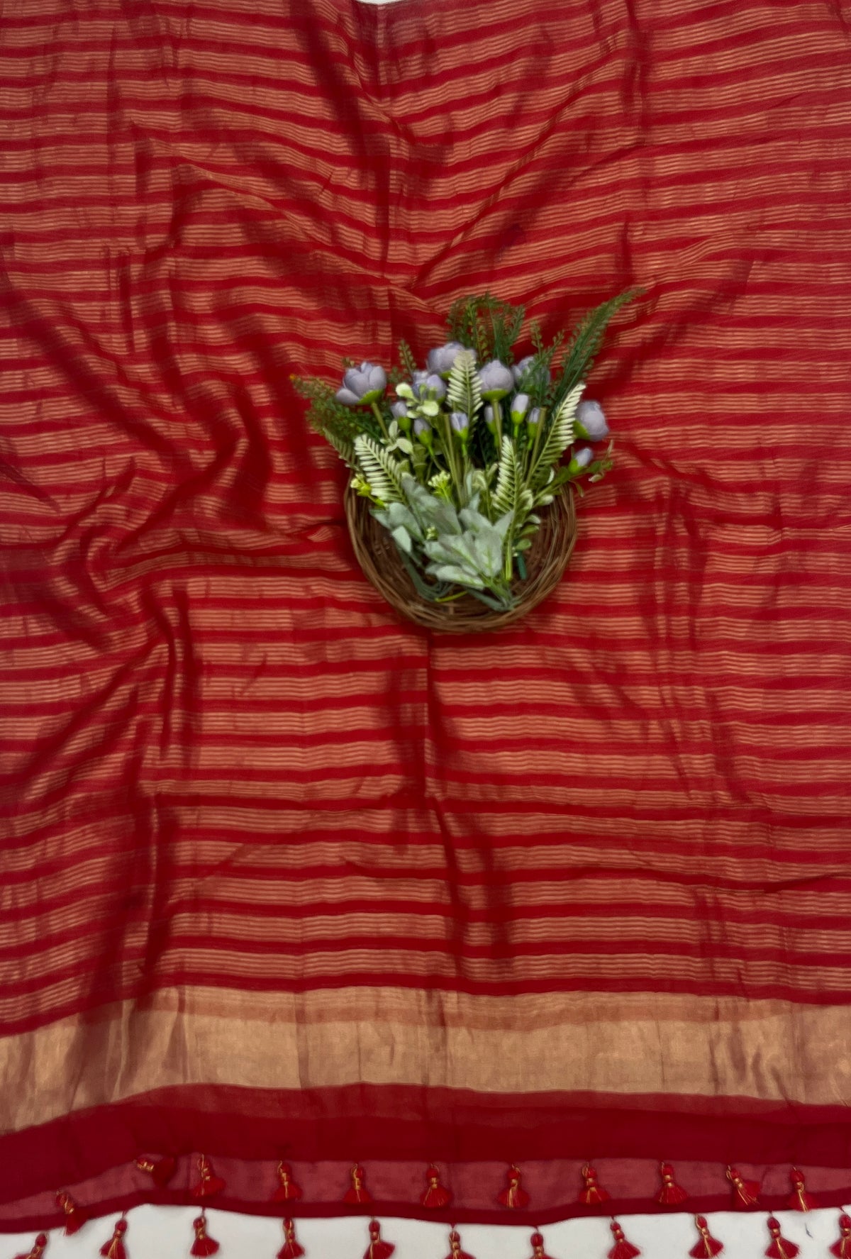 281C Pure Mul Cotton Red Suit Fabric / CKC Mul Cotton