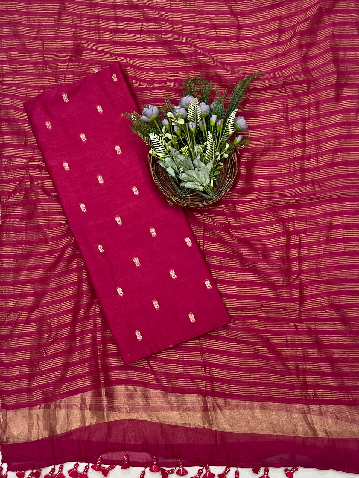 282C Pure Mul Cotton Hot Pink Suit Fabric / CKC Mul Cotton