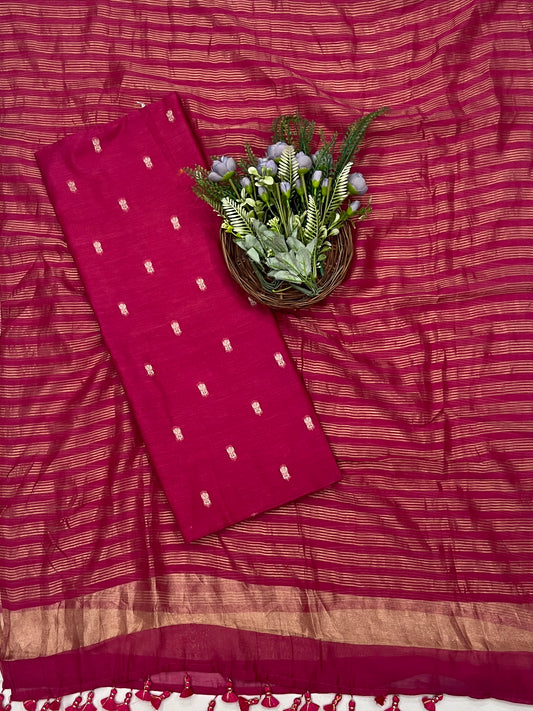 282C Pure Mul Cotton Hot Pink Suit Fabric / CKC Mul Cotton