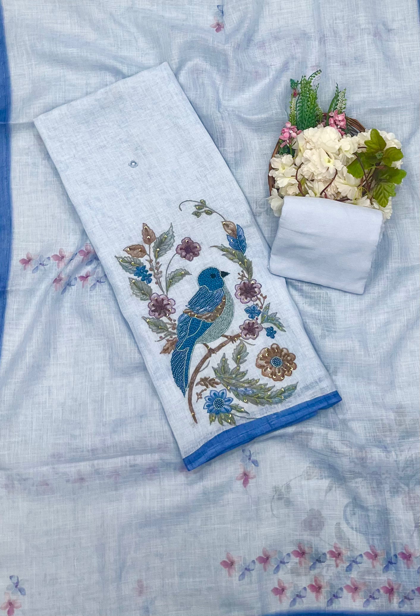 478A Linen Light Blue Suit Fabric/ CKC Linen Suits