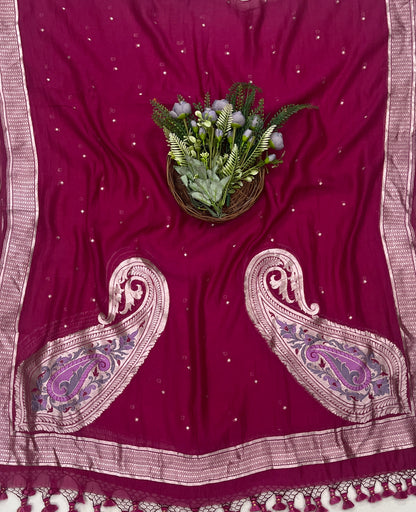 239C Pure Mul Cotton Magenta Suit Fabric / CKC Mul Cotton