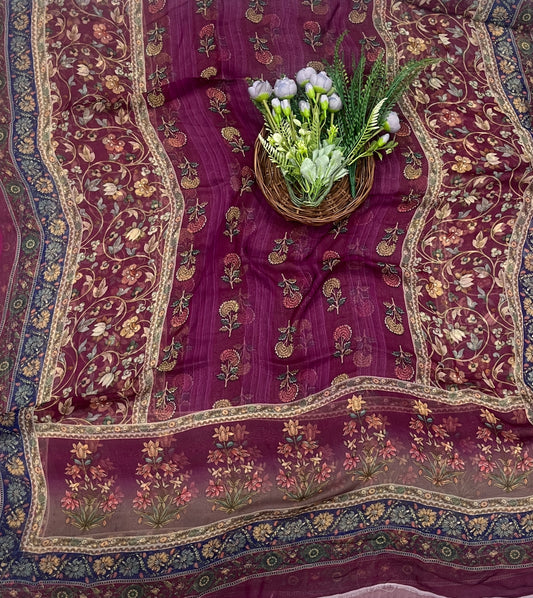 218C Crepe Wine Suit Fabric / CKC Crepe Suits