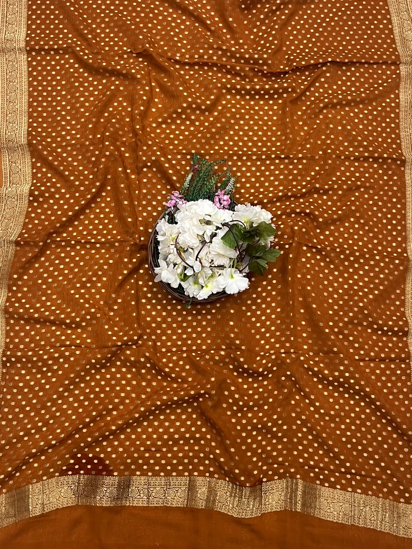 88 A Georgette Rust Orange Suit Fabric/ CKC Partywear Collection