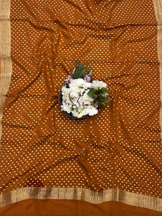 88 A Georgette Rust Orange Suit Fabric/ CKC Partywear Collection