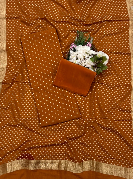 88 A Georgette Rust Orange Suit Fabric/ CKC Partywear Collection