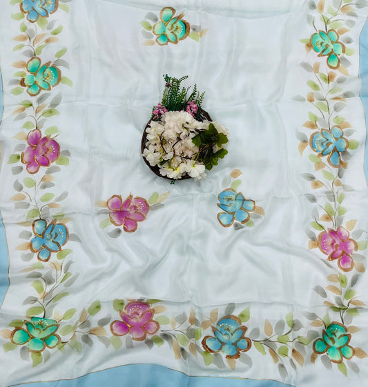 136A Chinon Jacquard Sea Blue Suit Fabric / CKC Phoolon Ka Ghar