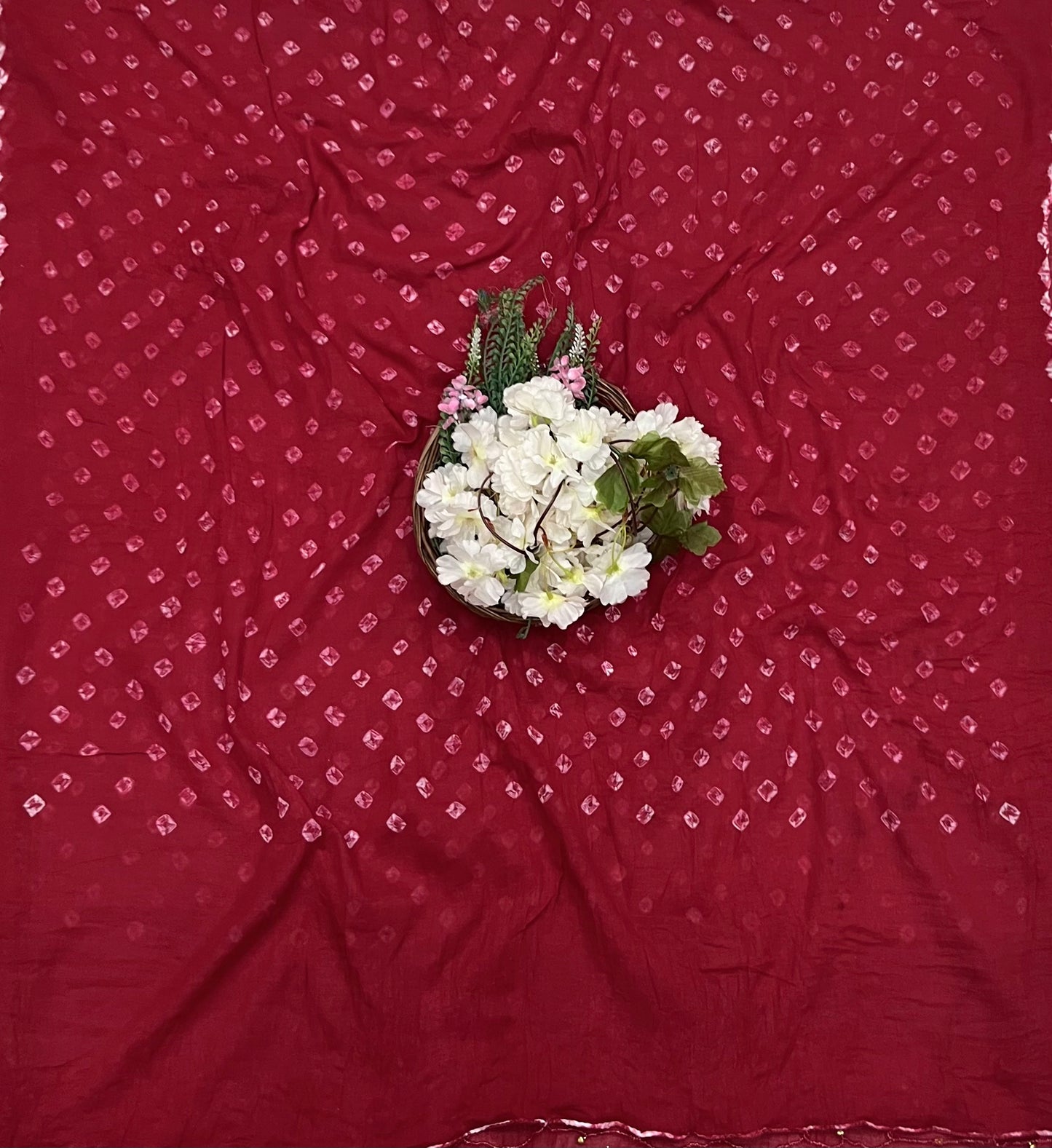 175A Jaipuri Cotton Red Suit Fabric / CKC Jaipuri Suits