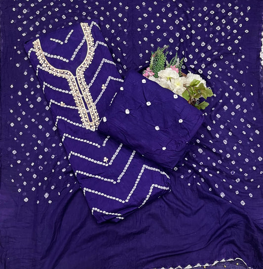 176A Jaipuri Cotton Purple Suit Fabric / CKC Jaipuri Suits