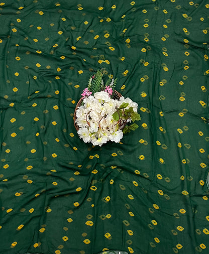 184A Jaipuri Cotton Green Suit Fabric / CKC Jaipuri Suits