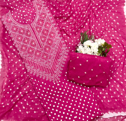 180A Jaipuri Cotton Pink Suit Fabric / CKC Jaipuri Suits