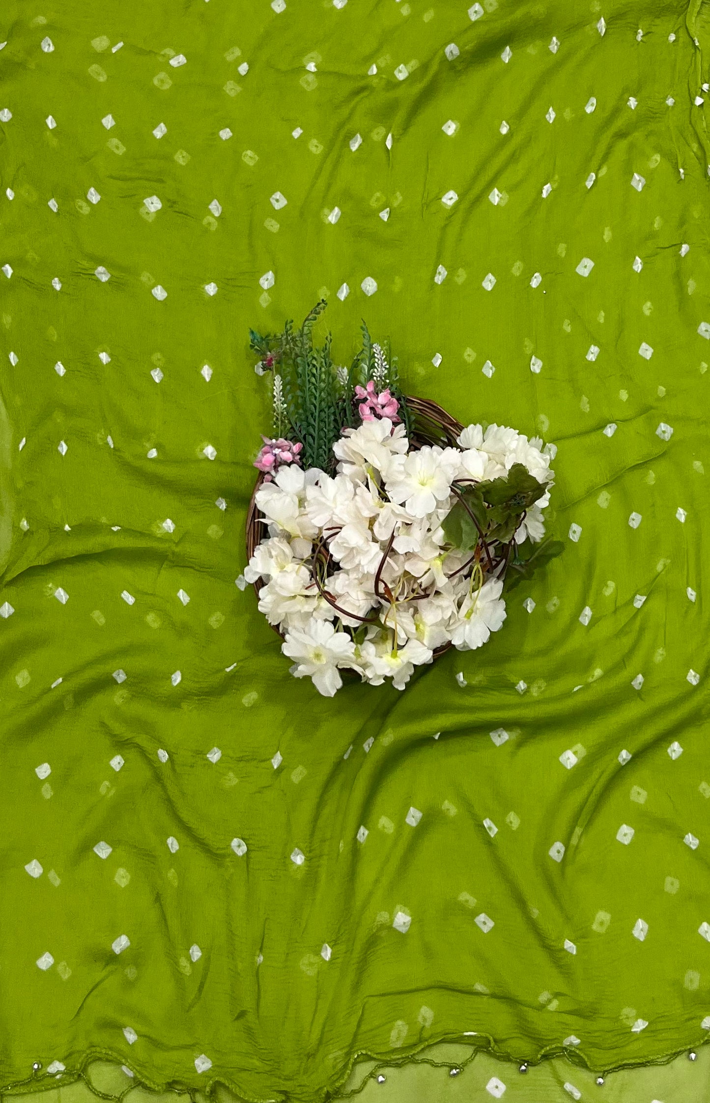 190A Jaipuri Cotton Green Suit Fabric / CKC Jaipuri Suits