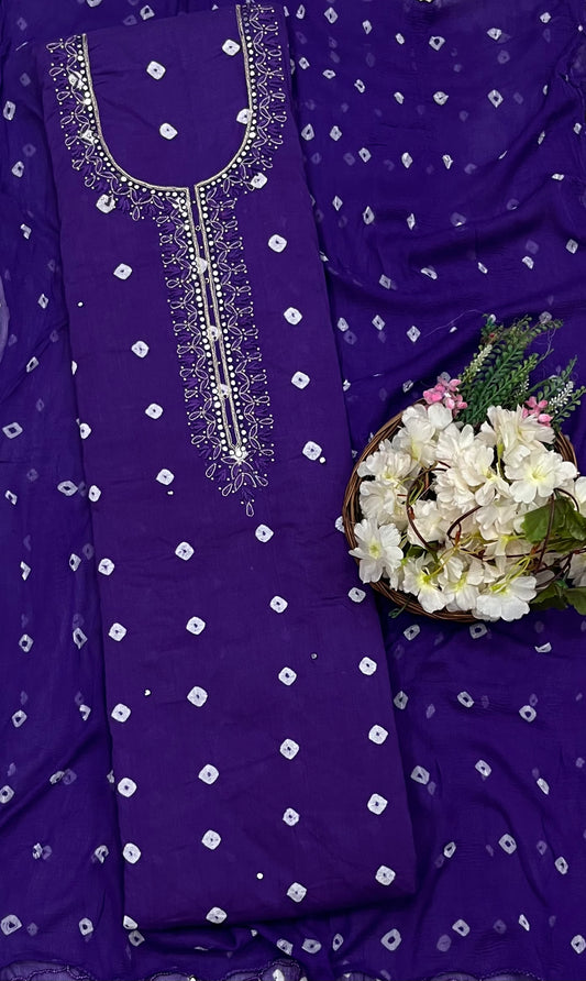 186A Jaipuri Cotton Purple Suit Fabric / CKC Jaipuri Suits