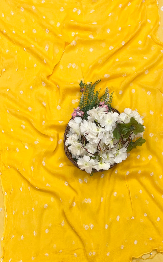 189A Jaipuri Cotton Yellow Suit Fabric / CKC Jaipuri Suits