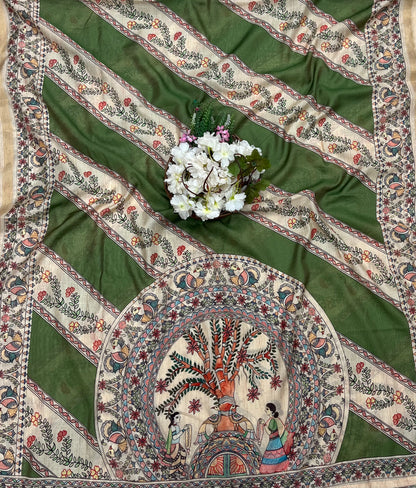 201A Mul Cotton Green suit Fabric/ CKC Mul Cotton