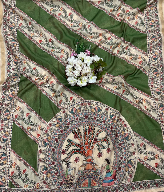 201A Mul Cotton Green suit Fabric/ CKC Mul Cotton