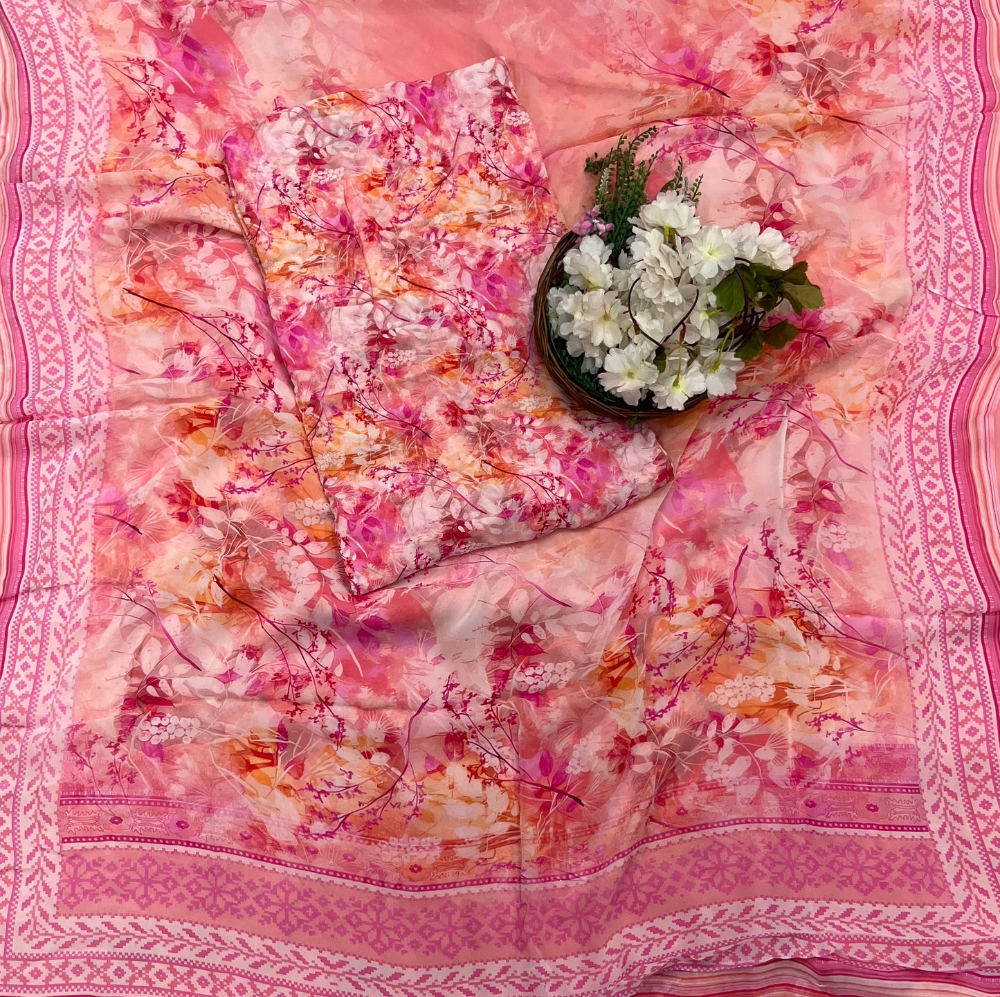 221A Georgette Peach Suit Fabric / CKC Georgette Suits