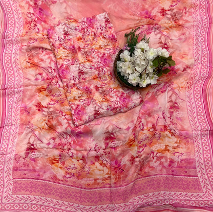 221A Georgette Peach Suit Fabric / CKC Georgette Suits