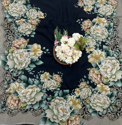 217A Georgette Black Suit Fabric / CKC Georgette Suits