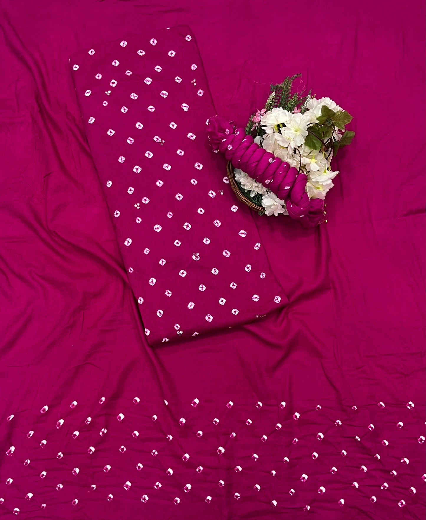 202A Jaipuri Cotton Magenta Suit Fabric / CKC Jaipuri Suits
