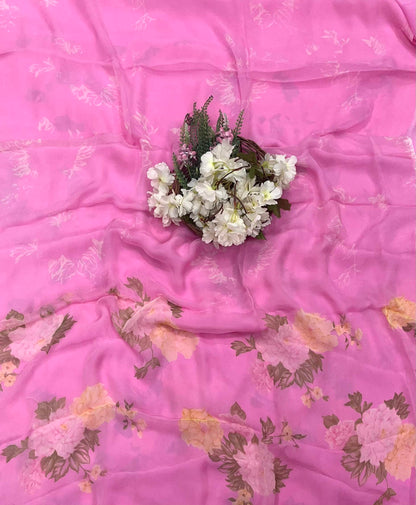 382A Chinon Pink Suit Fabric / CKC Phoolon Ka Ghar