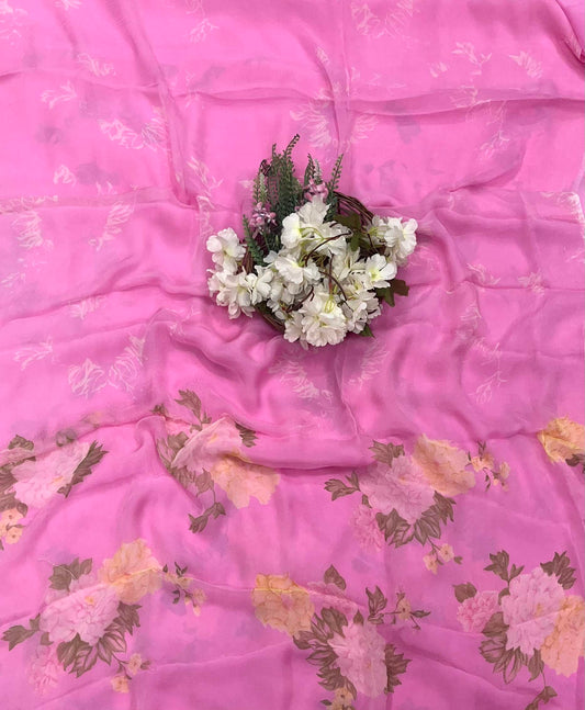 382A Chinon Pink Suit Fabric / CKC Phoolon Ka Ghar