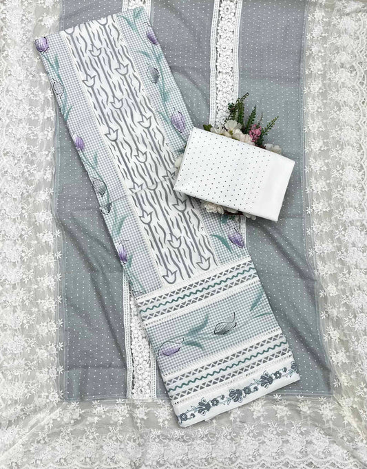 307A Cotton Grey Suit Fabric / CKC Cotton Bazaar