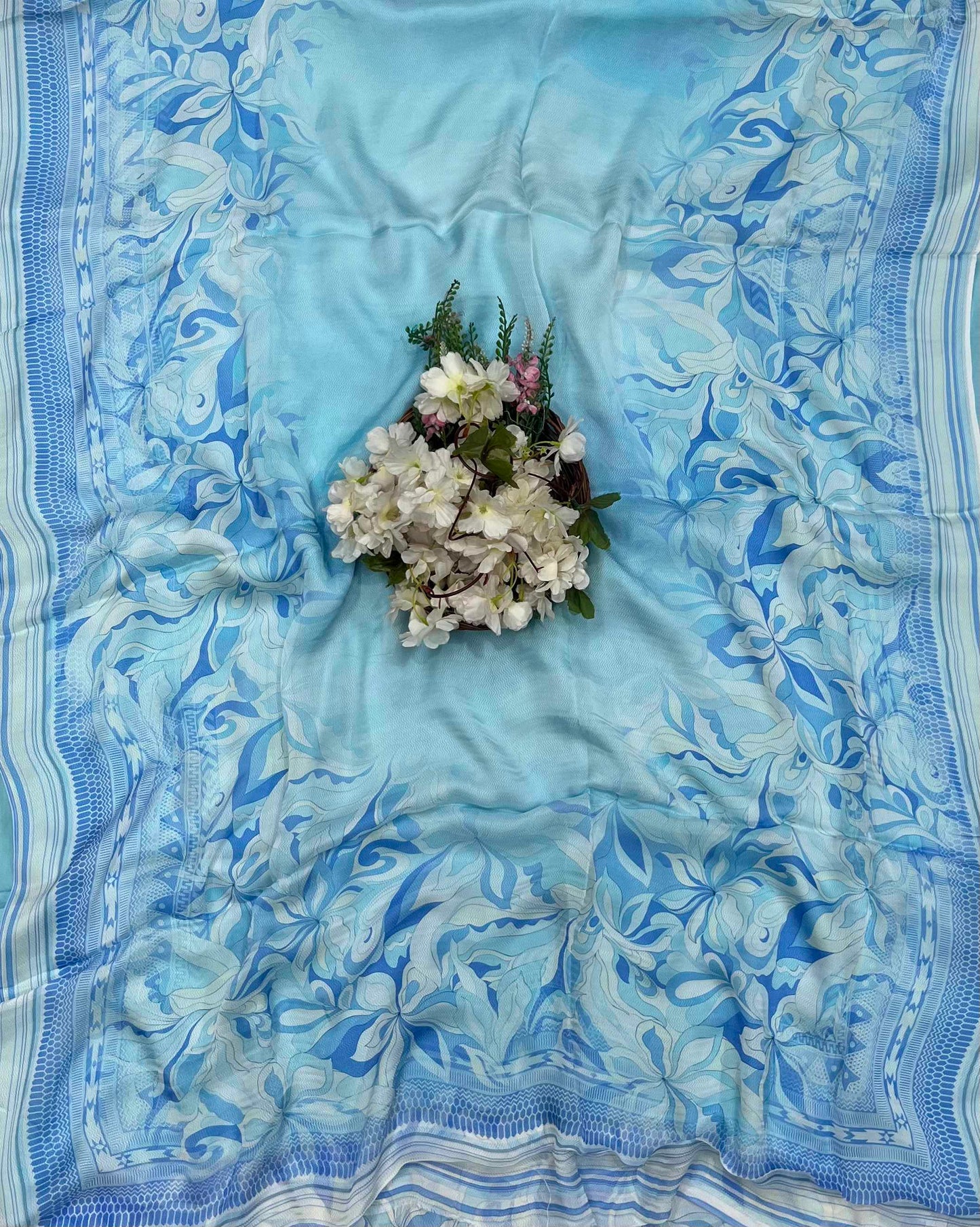 317A Chinon Jacquard Sea Blue Suit Fabric / CKC Phoolon Ka Ghar