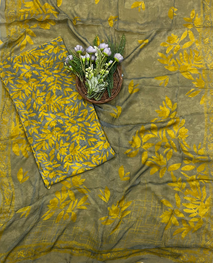 291C Crepe Mustard With Grey Suit Fabric / CKC Crepe Suits