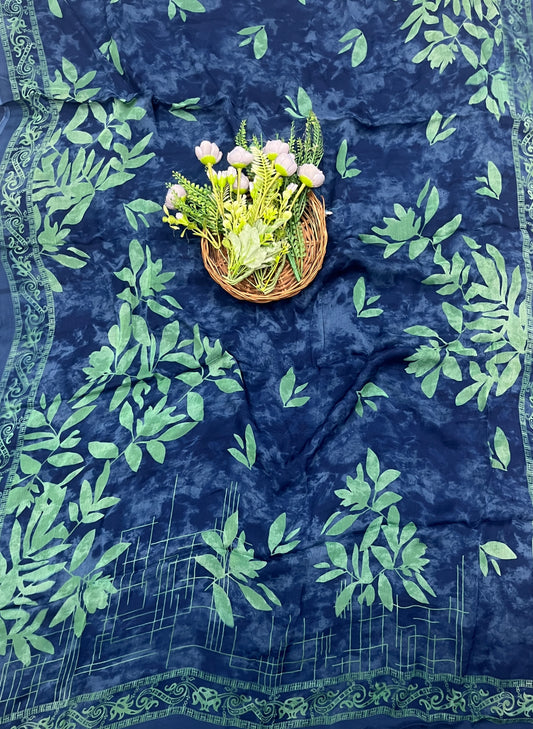 292C Crepe Green With Navy Blue Suit Fabric / CKC Crepe Suits