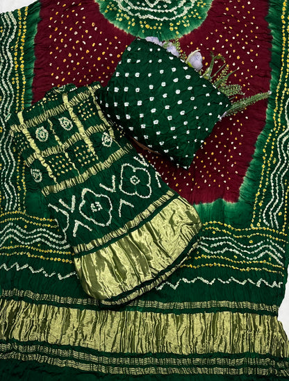 304C Pure Modal Dark Green With Maroon Suit Fabric / CKC Jaipuri Suits