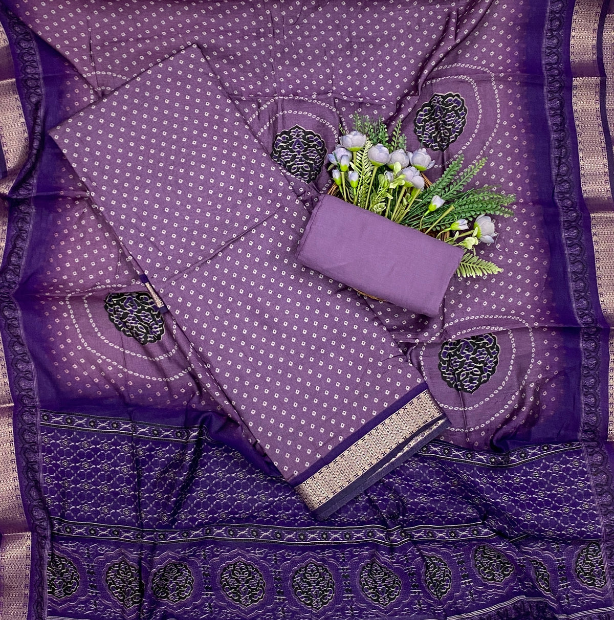 421D Maheshwari Dusty Purple Suit Fabric / CKC Maheshwari Suits