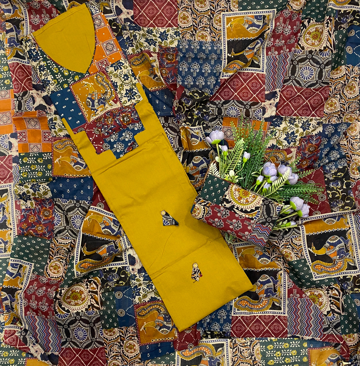 416D Cotton Yellow Suit Fabric / CKC Cotton Bazaar