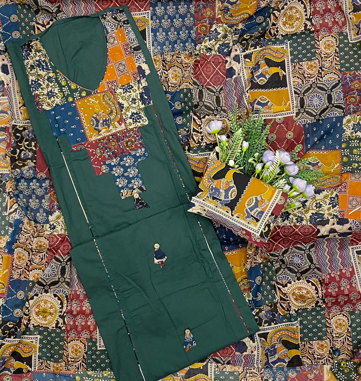 415D Cotton Green Suit Fabric / CKC Cotton Bazaar
