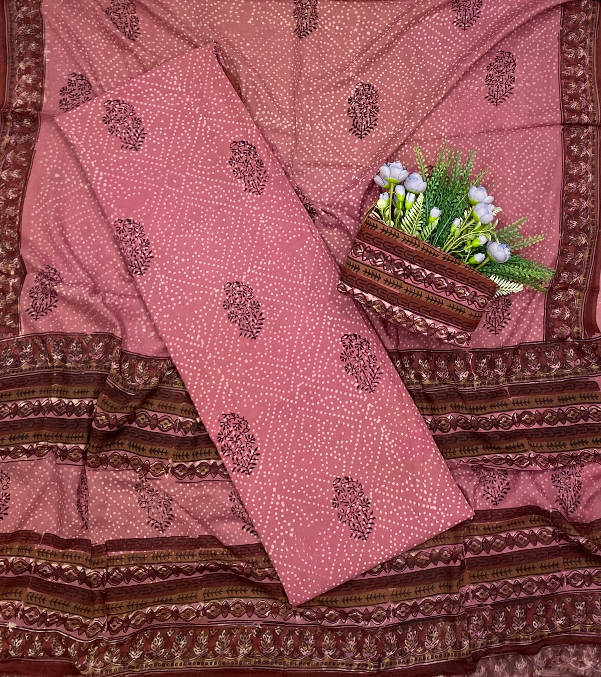 412D Cotton Pink Suit Fabric / CKC Cotton Bazaar