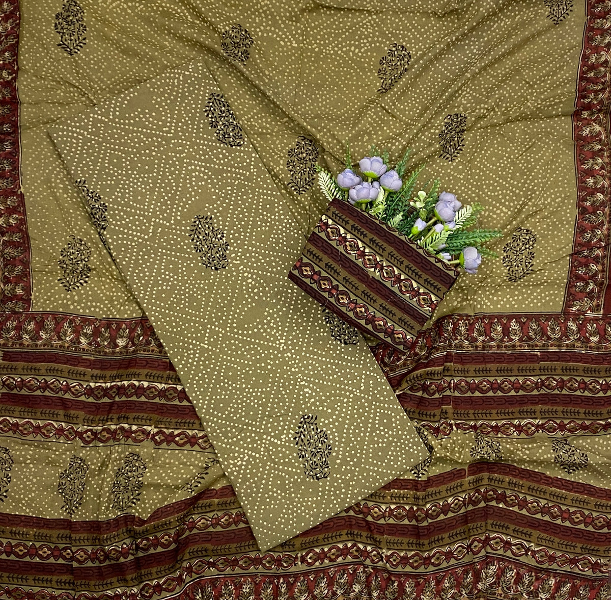 413D Cotton Dusty Green Suit Fabric / CKC Cotton Bazaar