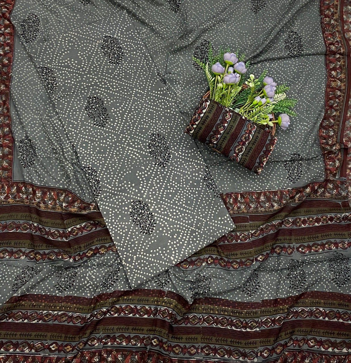 411D Cotton Grey Suit Fabric / CKC Cotton Bazaar