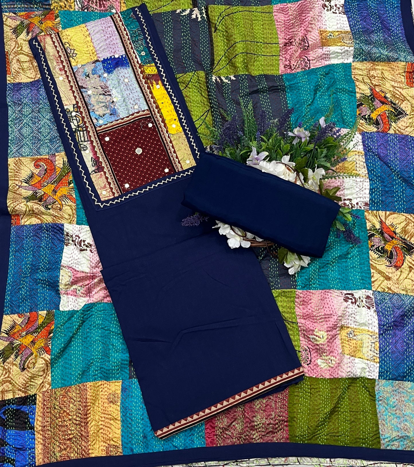 70A Cotton Blue Suit Fabric / CKC Cotton Bazaar
