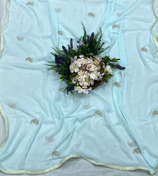 333A Georgette Sea Blue Suit Fabric/ CKC Partywear Collection