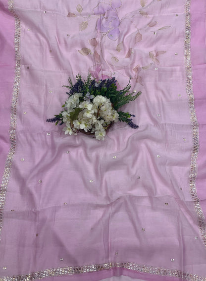 332A Pure Mul Cotton Pink suit Fabric/ CKC Mul Cotton