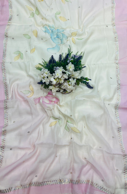 328A Pure Mul Cotton Cream suit Fabric/ CKC Mul Cotton