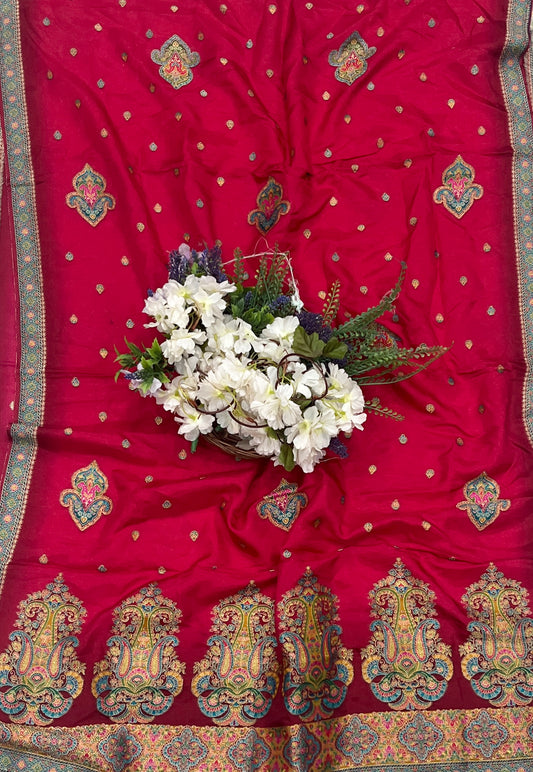 363A Banarasi Silk Magenta Suit Fabric / CKC Banarasi Editz
