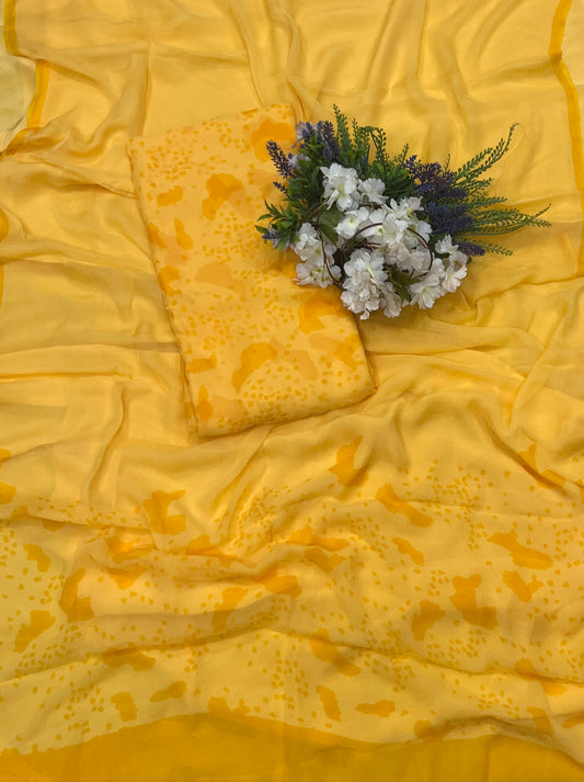388A Chiffon Yellow Suit Fabric / CKC Chiffon Suits
